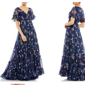 MAC DUGGAL FLORAL EMPIRE WAIST CHIFFON GOWN SZ 14